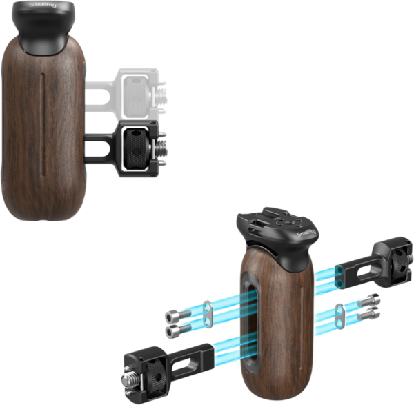 SmallRig 5238 Wooden Side Handle with 1/4"-20 & 3/8''-16 ARRI Locating Screws