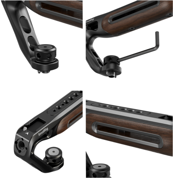 800q-05_133693 SmallRig 5252 Wooden Top Handle with 1/4''-20 and ARRI 3/8''-16 Locating Screw