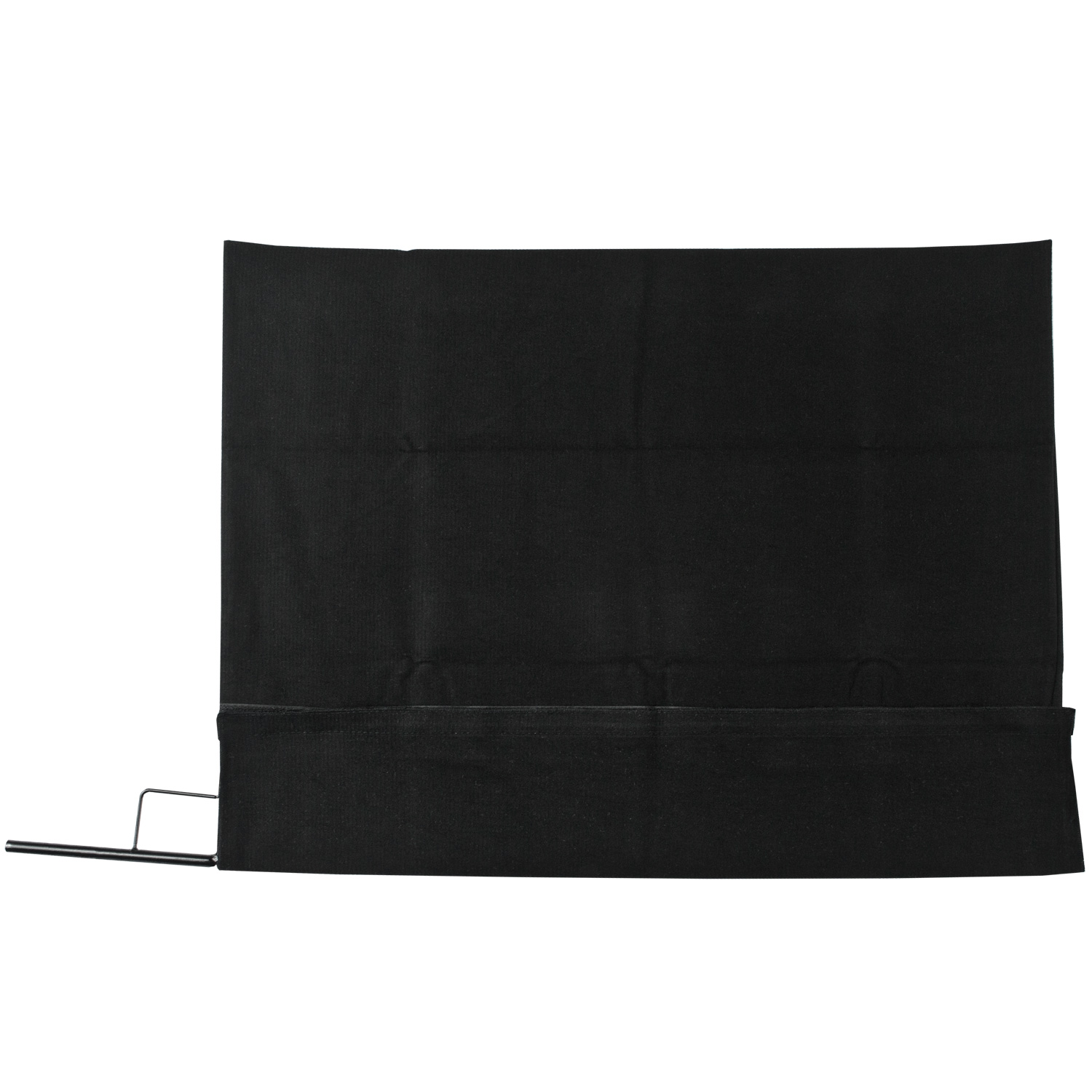 Westcott Fast Flags 46 x 61 cm Black Block is a rectangular black fabric with a folded lower left edge and a thin black rod partially visible on the left side.