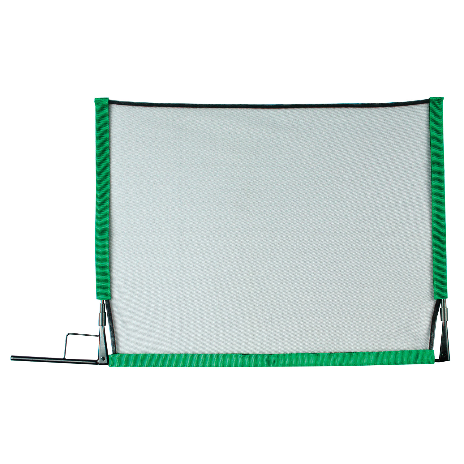 Westcott Fast Flags 46 x 61 cm Single Black Net on vapaasti seisova suorakaiteen muotoinen verkkoverkko, jossa on vihreät kangasreunat ja mustat metallikannattimet ja joka sopii käytettäväksi suoja- tai suojaverkkona yksinkertaisella kehysmallilla.