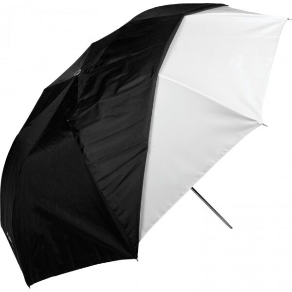 Westcott 109 cm Optical White Satin Collapsible Umbrella with Removable Black Cover