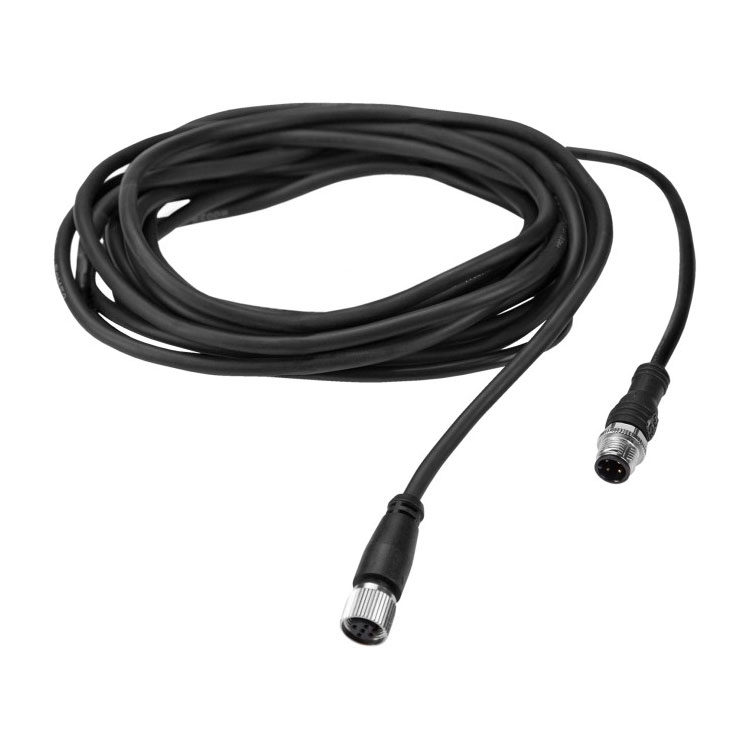 Westcott Flex Dimmer Extension Cable for 30.5 x 91.5cm & 61 x 61cm Mats on musta kelattu kaapeli, jossa on yksi uros- ja yksi naispuolinen pyöreä liitin, ihanteellinen elektronisten tai valaistuslaitteiden liittämiseen.
