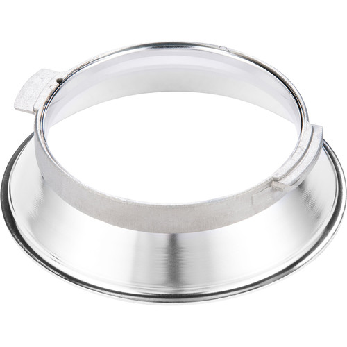 The Westcott Switch Insert (Broncolor Pulso/Siros) is a shiny, metallic funnel-shaped ring with a wide base and narrow top, designed for precise fixing, shown against a white background.