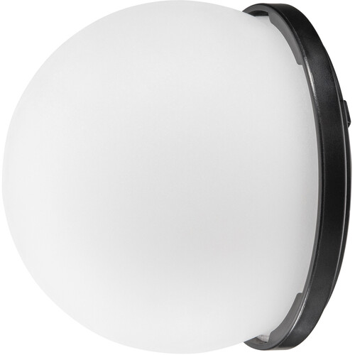 The Westcott FJ200 Diffusion Dome is a circular wall mounted luminaire with a white frosted glass dome and black base.