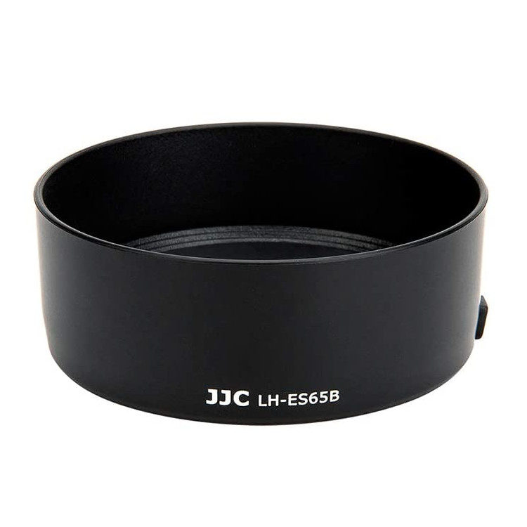The black, cylindrical JJC ES 65B backlight protector appears on a white background, with the model number printed in white on its side.