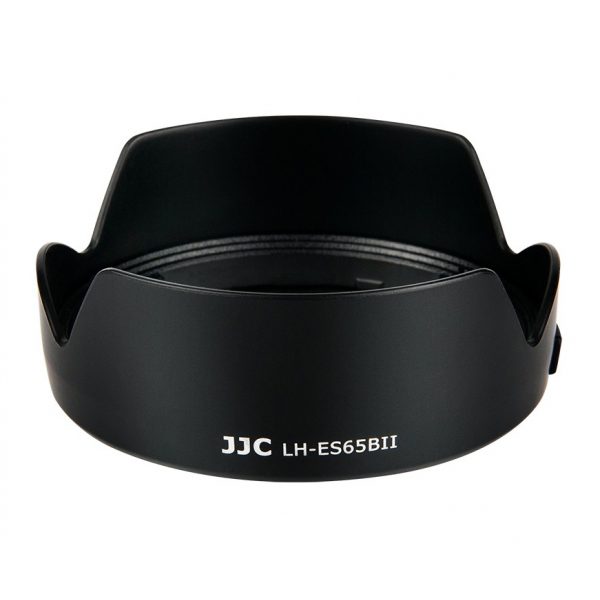 Black JJC ES 65BII backlight protector with a petal-shaped pattern on the front against a white background.