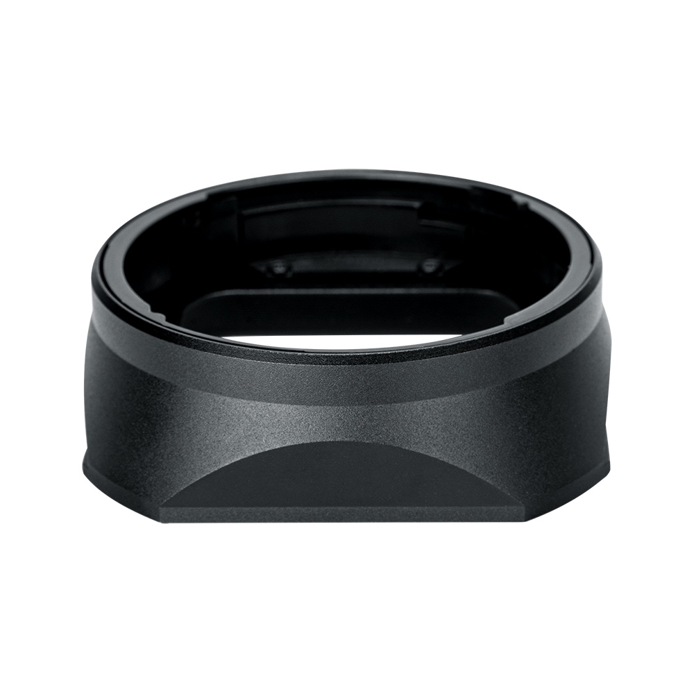 The JJC LH JXF23-2 lens hood is a black, cylindrical lens hood with a smooth matte finish and a slightly tapered white background.