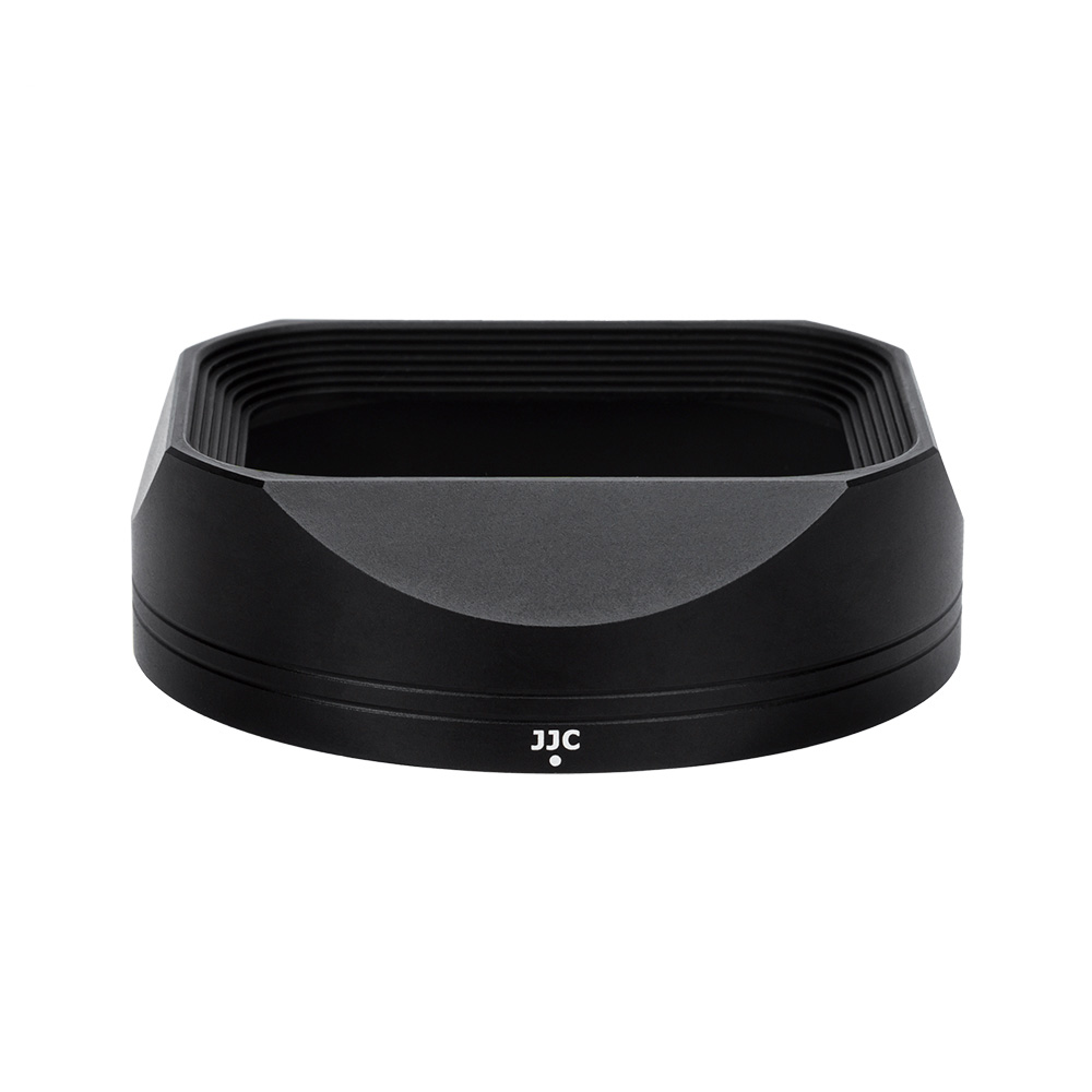 The JJC LH-Q343 lens hood is a black, octagonal lens hood with white JJC lettering on the front, designed to prevent stray light and reduce lens flare.