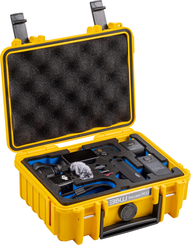 B&W Outdoor Case Type 500 for DJI Osmo Pocket 3 Creator Combo, Yellow