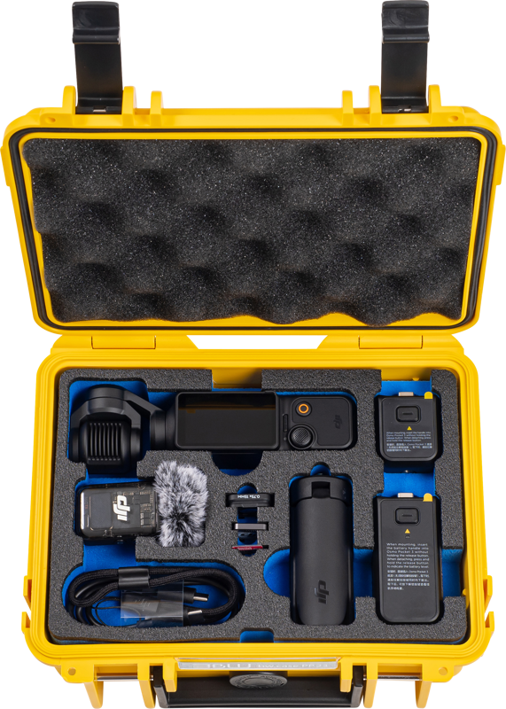 B&W Outdoor Case Type 500 for DJI Osmo Pocket 3 Creator Combo, Yellow
