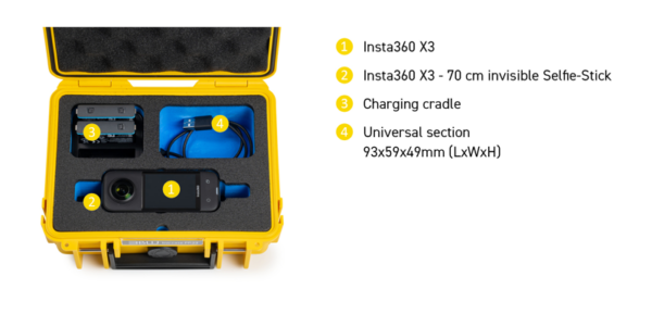 B&W Outdoor Case Type 500 for Insta360 X3, red