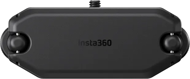 Musta Insta360 Magnetic Selfie Stick Holster -kotelo ylhäältä katsottuna, jossa on suorakulmainen runko, jossa on pyöristetyt reunat ja Insta360-logo keskellä.
