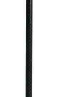The picture shows the Insta360 Unicorn Helmet Mount Carbon Fiber Mount: a tall, thin, black carbon fiber mount with a screw thread at the top, attached to a black plastic base with an adjustable clamp, against a white background.