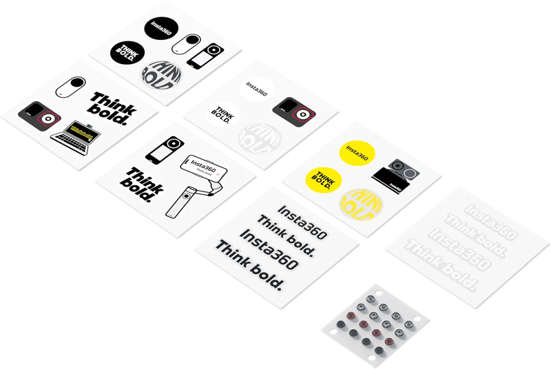 Insta360 Button Sticker Set -tarroja