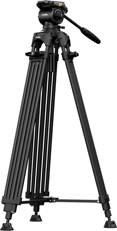 SmallRig 5443 FSD14 FreeSpeed - carbon fibre tripod is a black carbon fibre tripod with adjustable legs and tilting head, ideal for cameras or video equipment, shown upright on a light background.