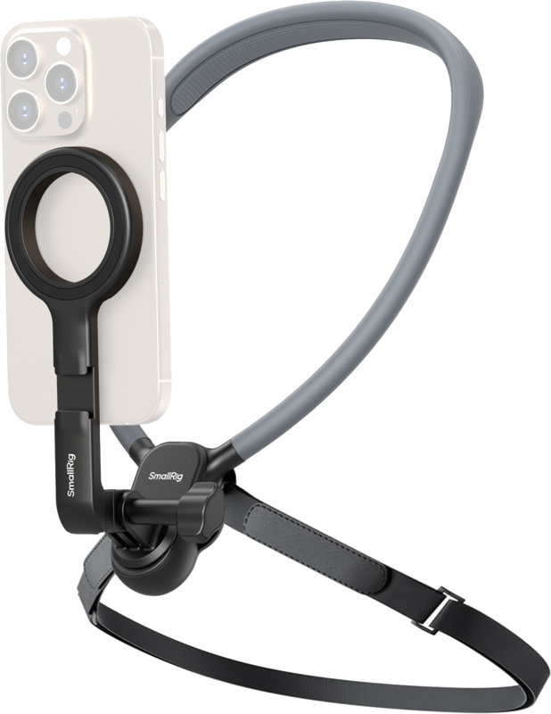 The SmallRig 5127 MagSafe compatible neck strap is a neck rig that provides hands-free support for your phone. Adjustable straps and a circular holder ensure your device stays securely in place when you're on the move.