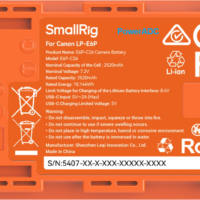 SmallRig 5407 USB-C -akku Canon LP-E6P (oranssi)