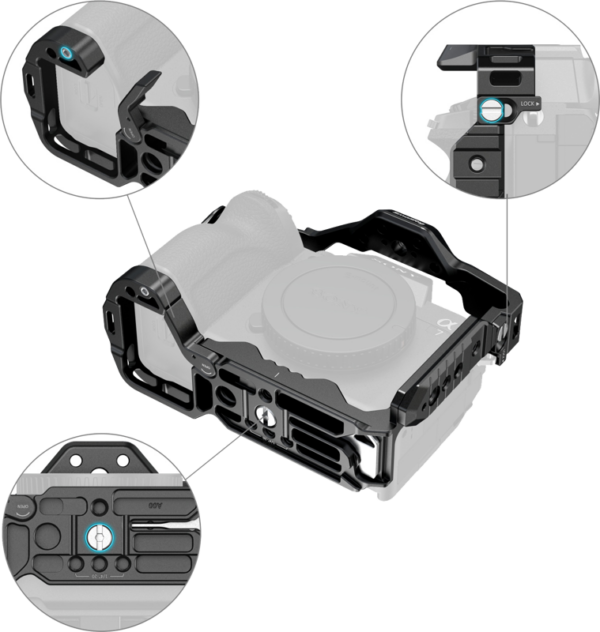 SmallRig 5599 HawkLock Quick Release Advanced Cage Kit - Sony Alpha 7R V / 7 IV / 7S III / 1 / 7R IV frame
