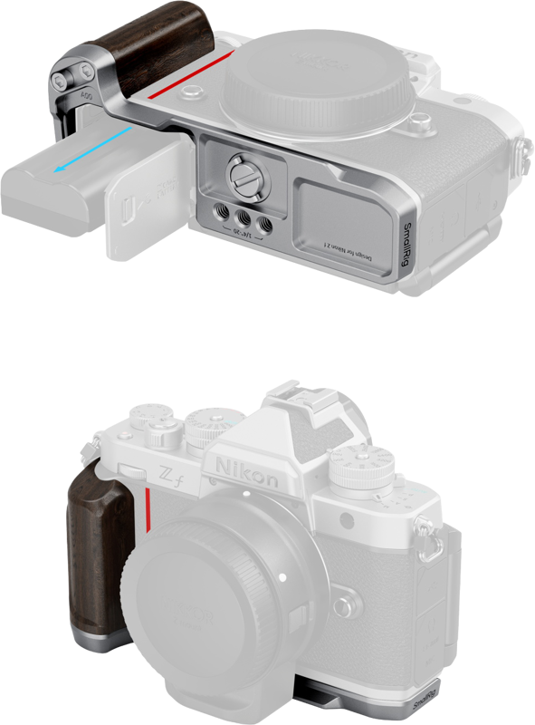 SmallRig 5707 L-Shape Mount Plate & Wooden Handle Nikon Z f -otekahva