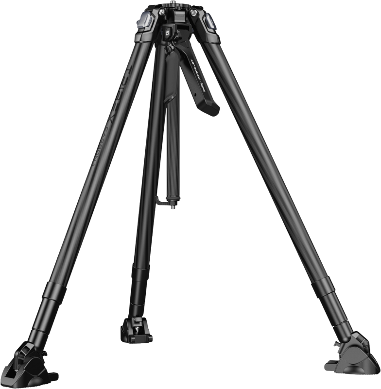 SmallRig 5756 PotatoJet TRIBEX Hydraulic Carbon Fiber Tripod Kit -kolmijalka on musta, kolmijalkainen kolmijalkainen jalusta, jossa on säädettävä korkeus, kumijalat, levitetyt jalat ja keskikahva, kuvassa valkoista taustaa vasten.