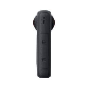 X4Air5 Insta360 X4 Air Standard Bundle action camera side view in black with a rectangular design, two protruding lens covers and a textured handle against a white background.