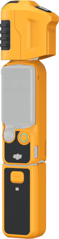 The SmallRig 5115 Silicone Case Kit for DJI Osmo Pocket 3 - Advanced Bumblebee Edition is a yellow and black handheld case with screen, buttons and textured handles presented vertically against a plain background.