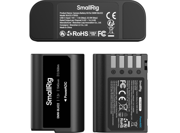 SmallRig 5487 Turbo Charging Kit for DMW-BLK22 Camera Batteries