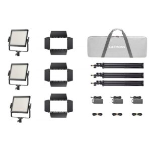Godox Litemons LP400Bi Bi-Color LED Light Panel 3 Light Kit Musta