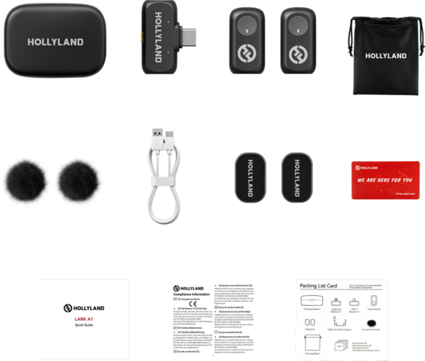 Hollyland LARK A1 Duo with USB-C RX & Charging Case - wireless microphone